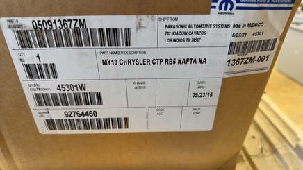 05091367ZM multi-media radio receiver  Dodge or Chrysler **NEW** OEM