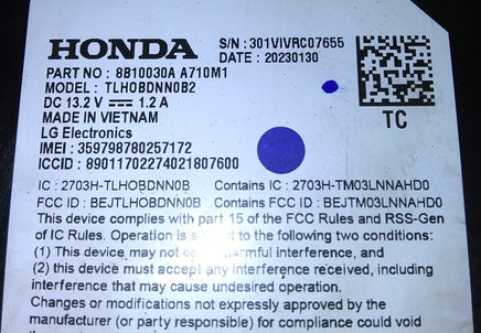 8B10030A A710M1 telematics control module computer 2023 Honda Accord