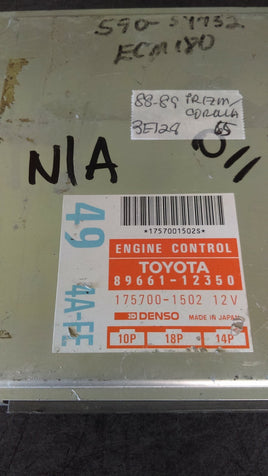 89661-12350 Toyota Corolla or Prizm 1989-1990 ecm ecu computer
