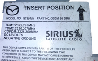 GS3M 66 DR0 Sirius satellite radio receiver module 2010-2015 Mazda 3 or CX-5