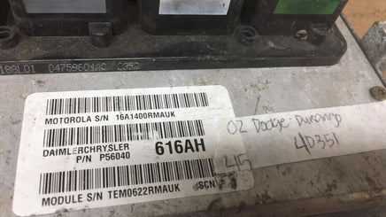 P56040616AH Dodge Durango 2002  ecu ecm computer