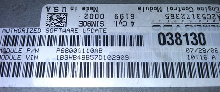 P68000110AB ecm ecu computer 2007-2010 Dodge Caliber