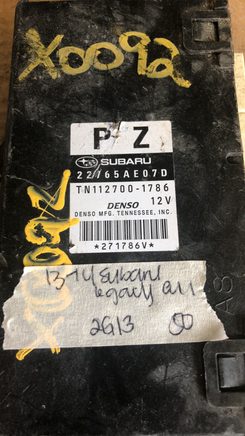 22765AE07D 2013-2014 Subaru Legacy ecu ecm computer