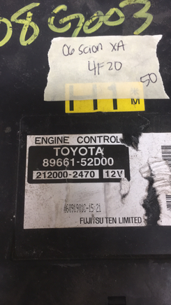 89661-52D00 ecu ecm computer  2006 Scion xA