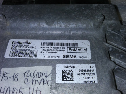 GS7A-12A650-DG Ford Fusion C-Max or MKZ 2015-2018 ecm  ecu computer