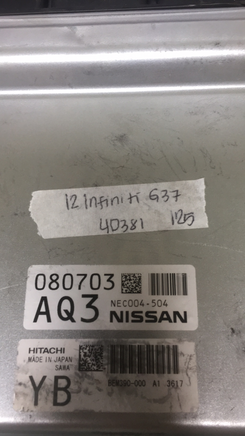 NEC004-504 Infiniti G37 2012 ecm ecu computer