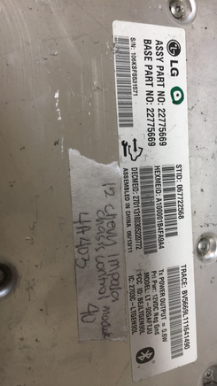22775669 Chevy Impala 2012 Onstar communication box module