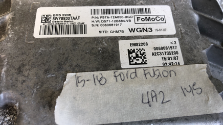 2015-2018 Ford Fusion ecm ecu computer FS7A-12A650-BGD