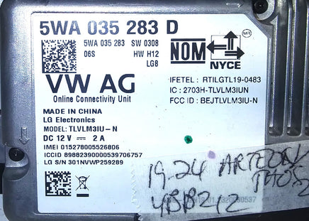 5WA 035 283 D Telematic communication control module 2019-2024 VW Arteon or Taos