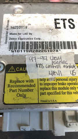 16250119 ABS Control module computer 1997-1999 Chevy Cavalier or Pontiac Sunfire