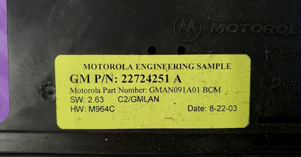 22724252 GM bcm body control module