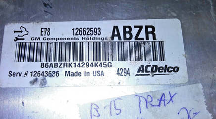 12662593 ecm ecu computer 2013-2015 Chevrolet Trax **TESTED GOOD**