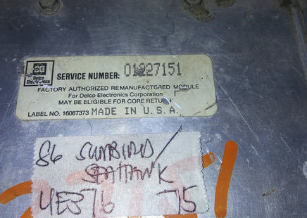 01227151 Pontiac Sunbird or Skyhawk 1986 ecm ecu computer