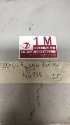 22611 AG034 Subaru Forester 2000-2001 ecu ecm computer - Swan Auto