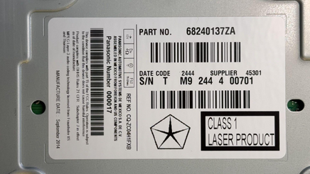 68240317ZA multi-media radio receiver  Dodge or Chrysler **NEW** OEM
