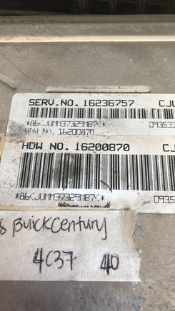 16200870 ecm ecu computer 1998 Buick Century