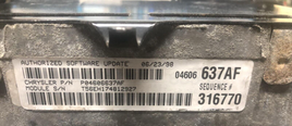 P04606637AF Dodge Stratus or Chrysler Cirrus 1996 ecm ecu computer