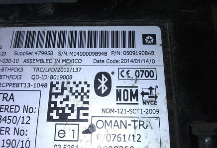 05091908AB Communication Control  Module 2014 Dodge Dart