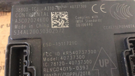 Honda Civic Hatchback Body control module computer 38800-TGJ-A310-M1