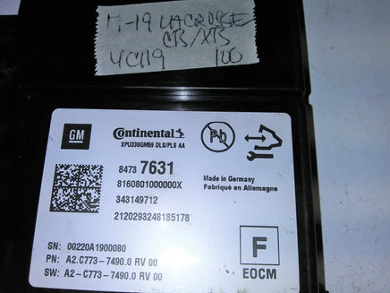 84737631 Buick LaCrosse or CTS XTS 2017-2019 safety control module