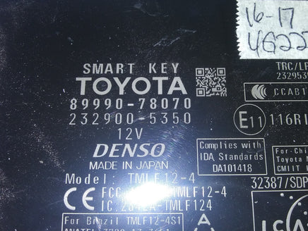 89990-78070 smart key module 2016-2017 Lexus NXT200T