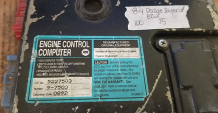 5227503 Dodge Daytona 1984 ecm ecu computer
