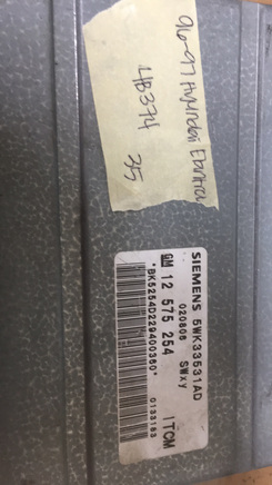 12 575 254 Hyundai Elantra 1996-1997 ecm ecu computer