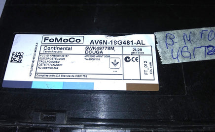 AV6N-19G481-AL keyless entry control module 2013-2014 Ford Focus