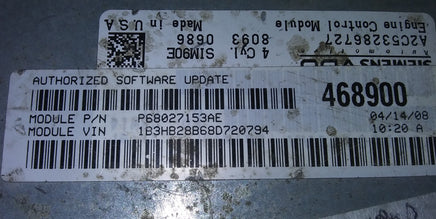 P68027153AE ecm ecu computer 2008 Dodge Caliber