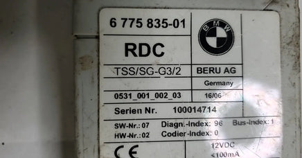 2004-2006 BMW X3 tire pressure monitor 6 775 835-01