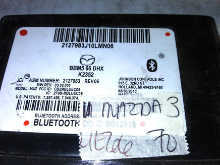 2011 Mazda 3 Mazda3 Bluetooth Communication control module BBM5 66 DHX