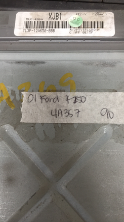 YL3F-12A650-BBB Ford F150 2001 ecm ecu computer  **TESTED GOOD**