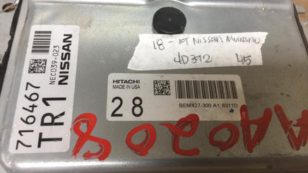 NEC039-023 Nissan Murano ecm ecu computer 2018-2019
