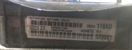 P05033118AD Chrysler PT Cruiser 2001 ecm ecu computer