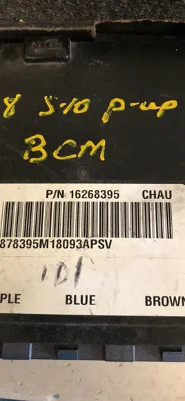 16268395 Chevy S10, Blazer or GMC Jimmy 1998 BCM body control module