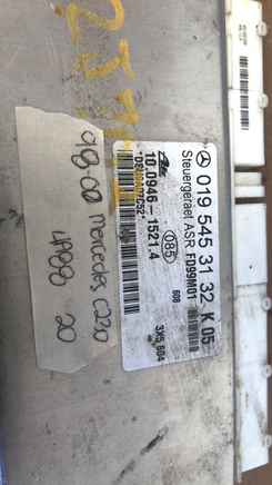 019 545 31 32 Mercedes C230 or C280 1998-2000 abs computer module