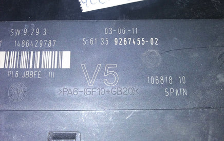 61.35 9267455-02 bcm body control module 2011-2019 BMW 525i or 535i