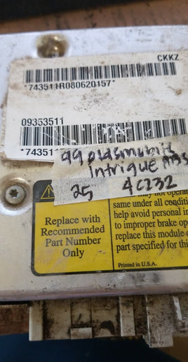 09353511 Oldsmobile Intrigue 1999 ABS control module