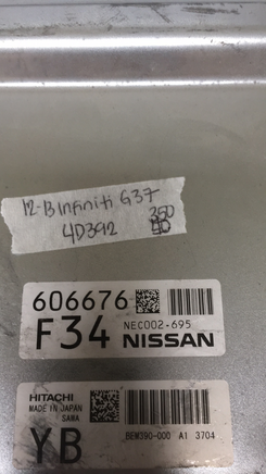 NEC002-695 Infiniti G37 ecu ecm computer 2012-2013