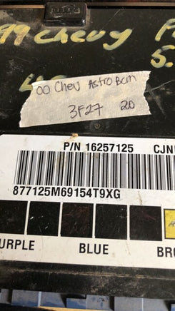 16257125 Chevrolet Astro, Blazer or GMC Safari 2000 BCM Body Control Module