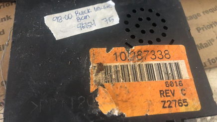 10287338 Body control module computer 1998-2000 Buick Lesabre