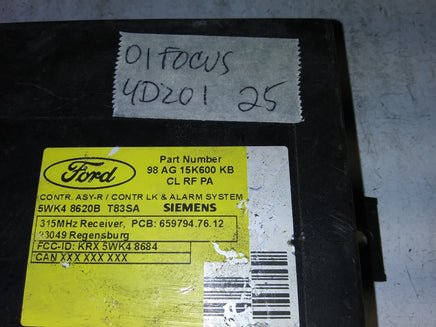 98 AG 15K600 KB Ford Focus 2001 anti theft locking module
