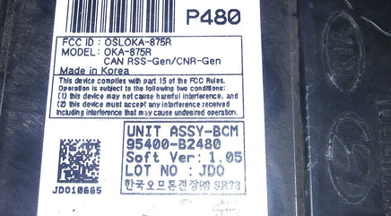 95400-B2480 bcm body control module 2010-2015 Kia Soul
