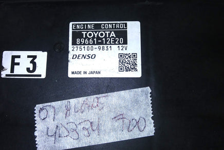 89661-12E20 ecm computer 2007 Toyota Blade