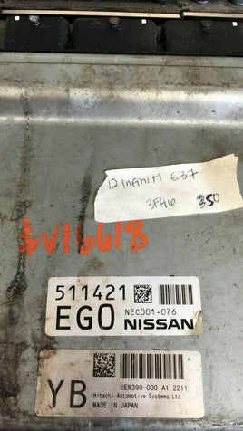 2012 Infiniti G37 ecm ecu computer NEC001-076