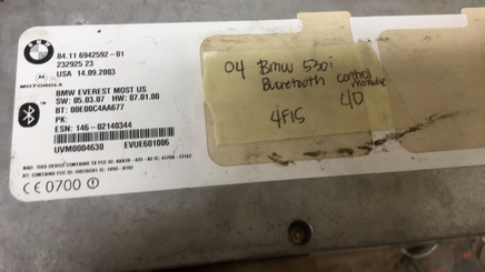 84.11 6942592-01 BMW 530 530i bluetooth control module computer  2004