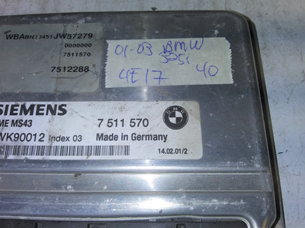 7 511 570 BMW 325i 325 2001-2003 ecm ecu computer