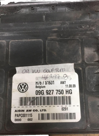 09G 927 750 HG VW Jetta or Golf 2009 transmission control module computer