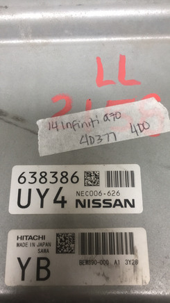 NEC006-626 Infiniti engine control module 2014