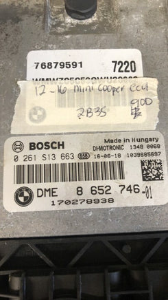 2012-2016 Mini Cooper ecm ecu computer 8 652 746 -01